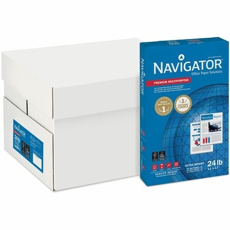 Soporcel North America Navigator NMP1724, PREMIUM MULTIPURPOSE COPY PAPER, 99 BRIGHT, 24LB, 11 X 17, WHITE, 5PK SNANMP1724